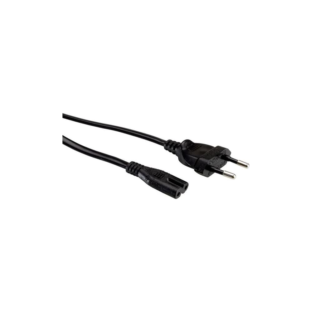 VALUE Netzkabel Euro-Flachstecker auf C7, 2polig, schwarz, 5 m