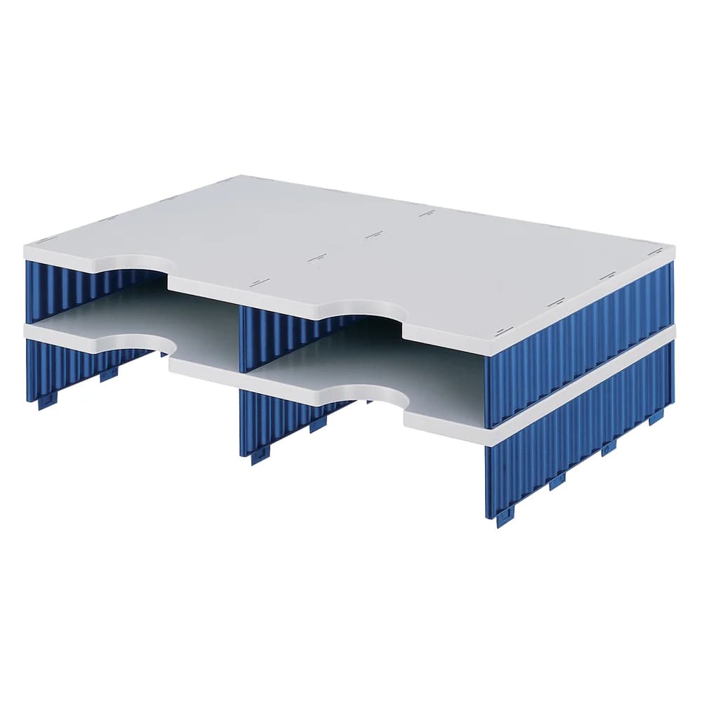 styro Sortierstation DIN C4 4-Fach grau/blau