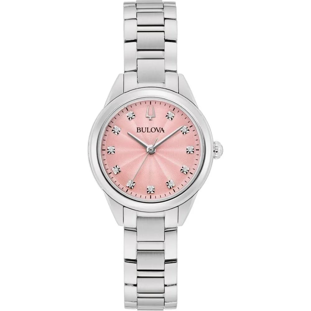 Bulova 96P249 Damenuhr Quarz Sutton Stahl/Rosa