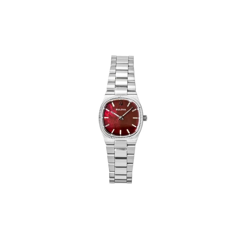 Bulova 96L354 Damenuhr Super Seville Silberfarben/Rot