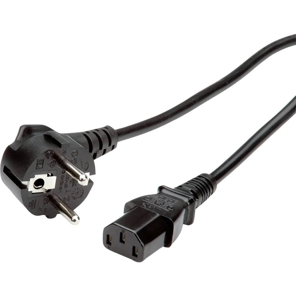 VALUE Netzkabel, CEE7/7-Stecker & IEC-Buchse gerade, schwarz, 0,6 m