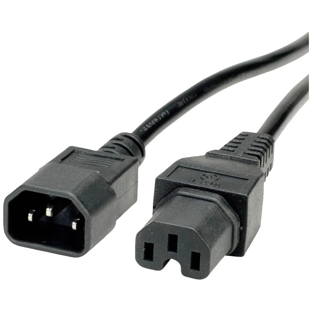 VALUE Netzkabel IEC320/C14 Stecker - C15 Buchse, H05RN-F, schwarz, 3 m