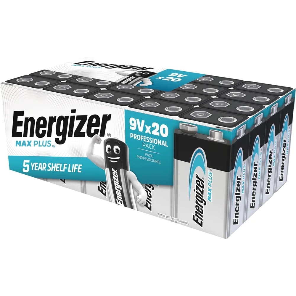 Energizer Batterie Max Plus E301323202 9V/E-Block/6LR61 20 St.