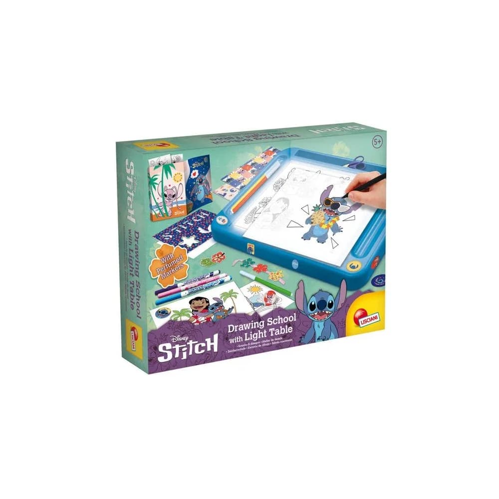 Lisciani 107582 - Disney Stitch - Zeichenschule mit Licht-Tisch