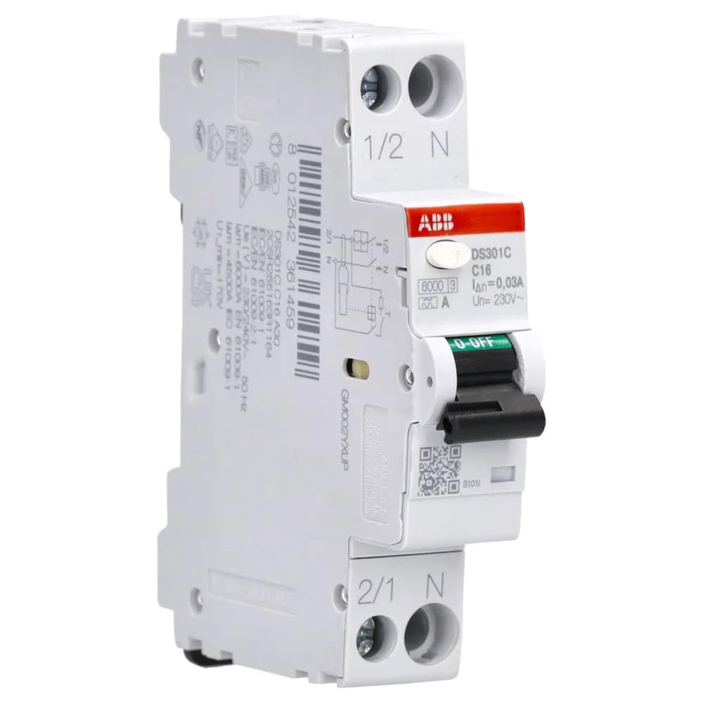 ABB FI/LS-Schalter 6kA,1P+N DS301C C16 A30#R1164