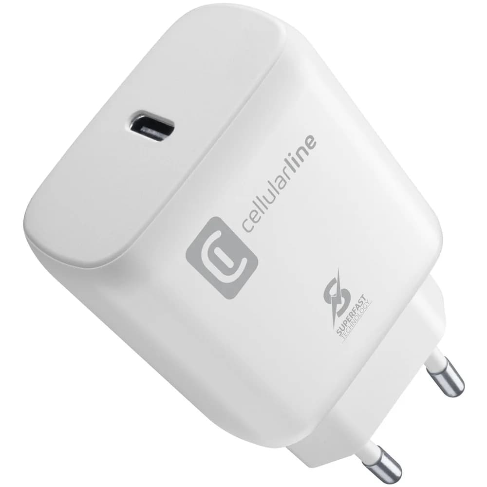 Cellularline USB Typ-C Super Fast Travel Charger 25W White