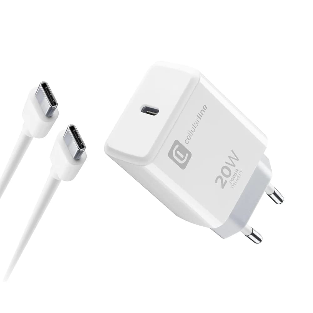Cellularline Charger Kit 20W für iPhone 15 Serie - USB-C PD