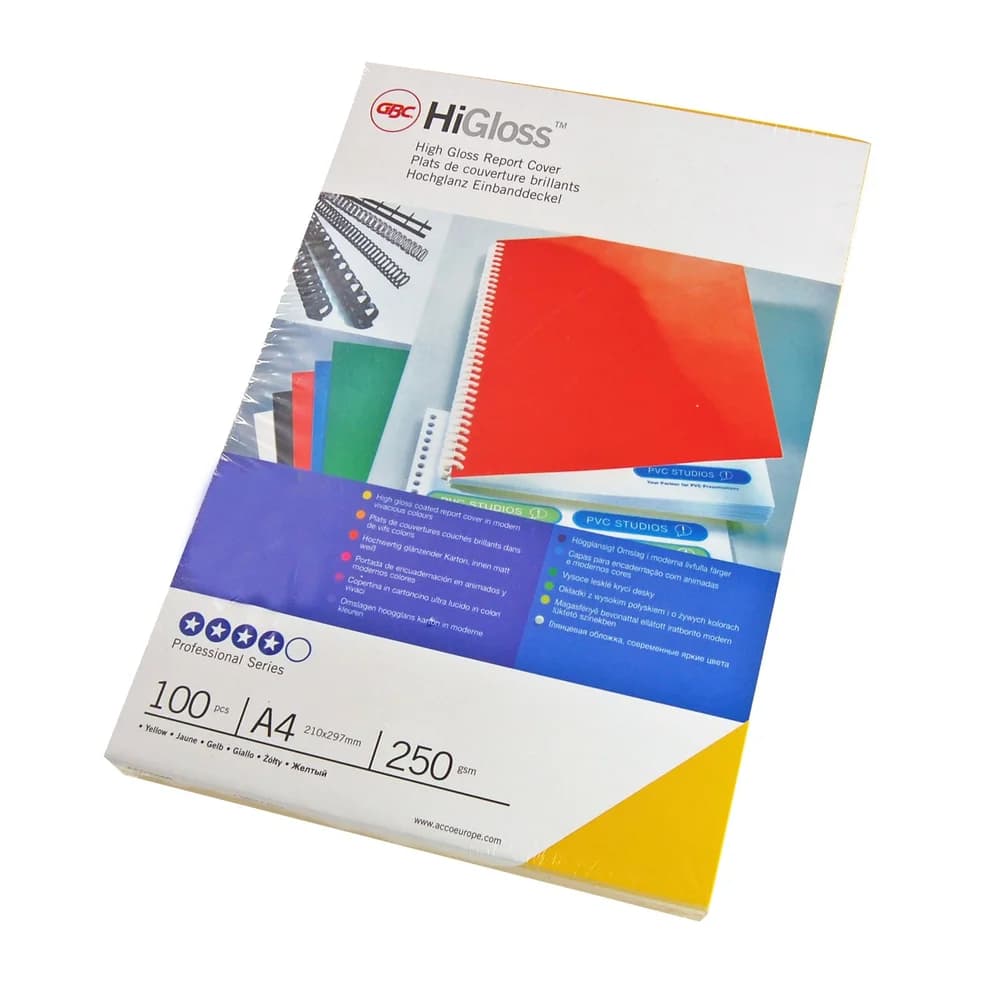 GBC Thermo-Bindemappe Kartondeckel A4 250g/qm HiGloss schwarz VE=100 Blatt, ( schwarz