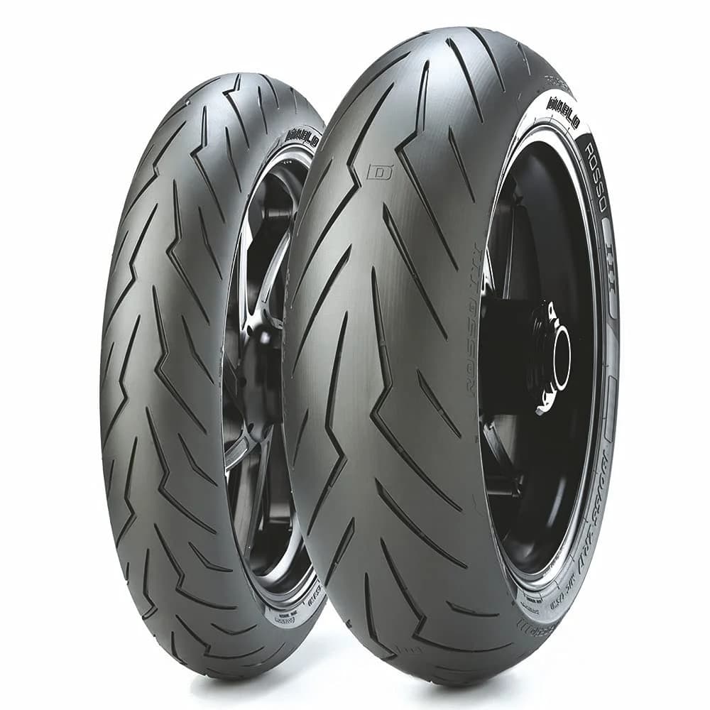 Pirelli Motorradreifen Diablo Rosso III ( 120/70 ZR17 TL (58W) M/C, Vorderrad ) - Schwarz