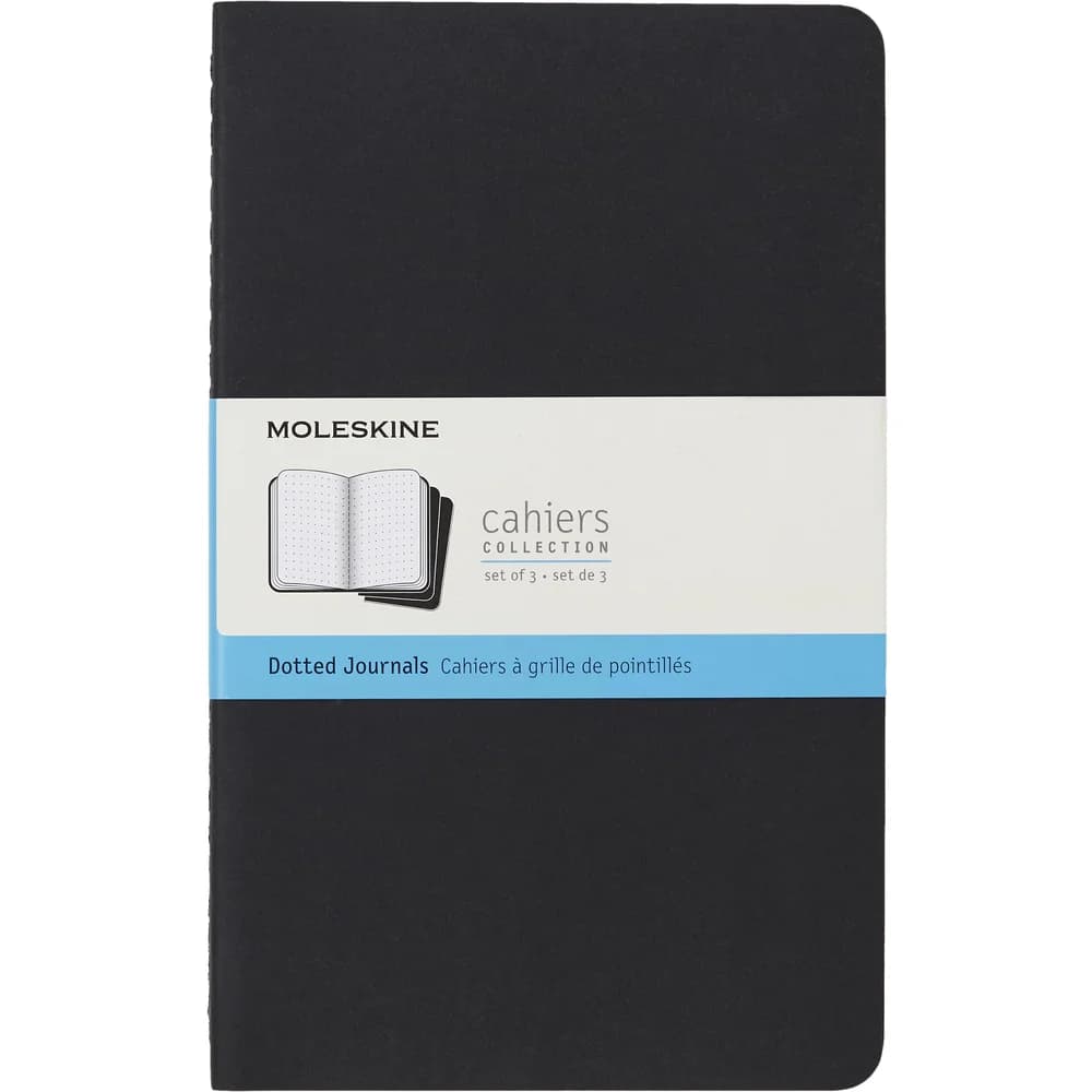 MOLESKINE Notizbuch Notizheft Cahier Large A5 Punktraster Kartoneinband VE=3 Stück schwarz schwarz