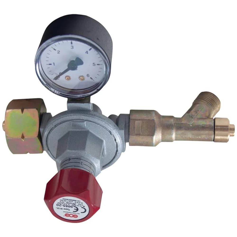 GCE Regler für Propanflaschen 5/11/33kg mit Manometer Gasdruck 0,5-4bar
