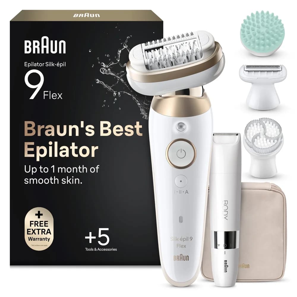BRAUN Silk-épil 9 SES9-481 3D Epilierer, Weiß/Gold