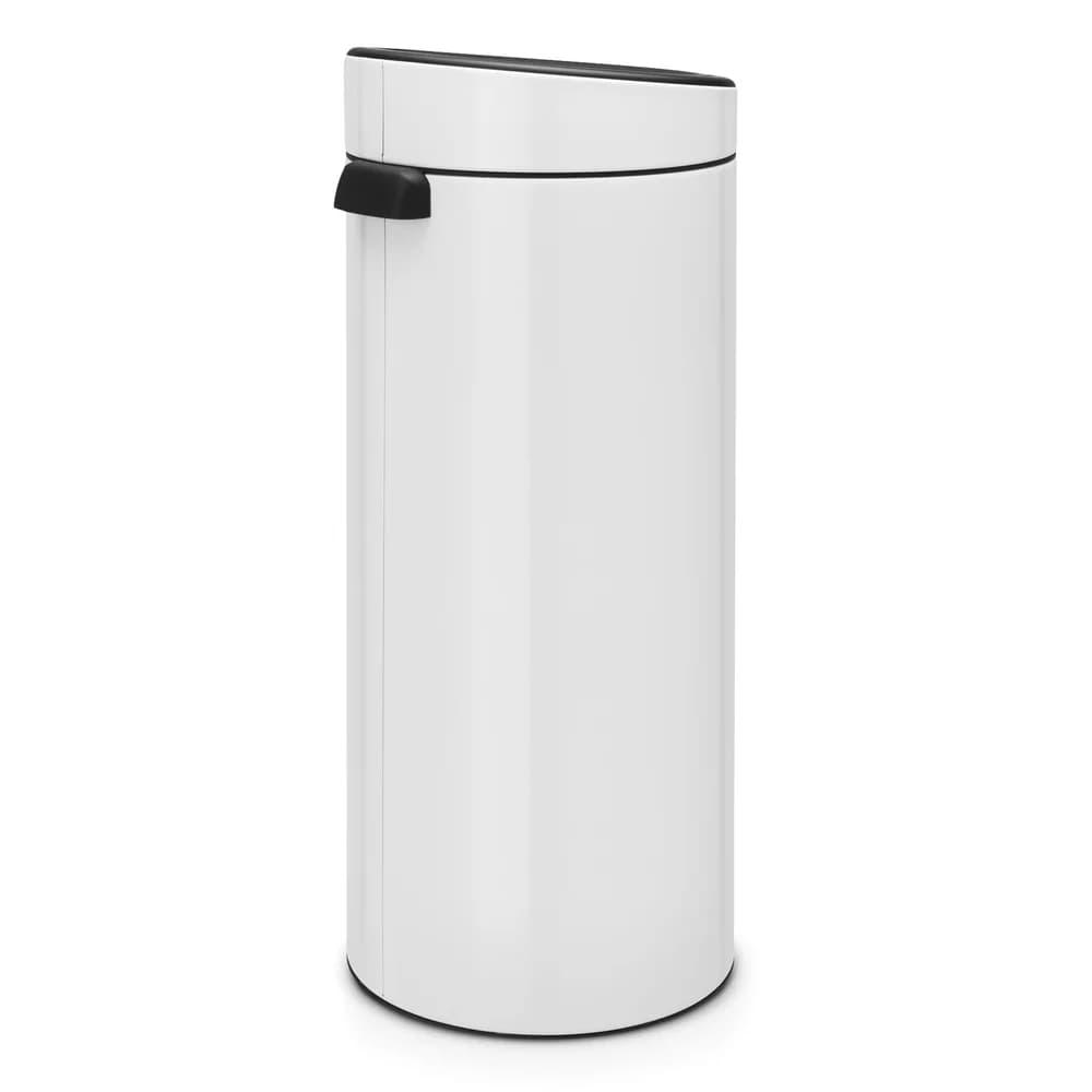 Brabantia Touch Bin, 30L Rund Kunststoff, Edelstahl Weiß