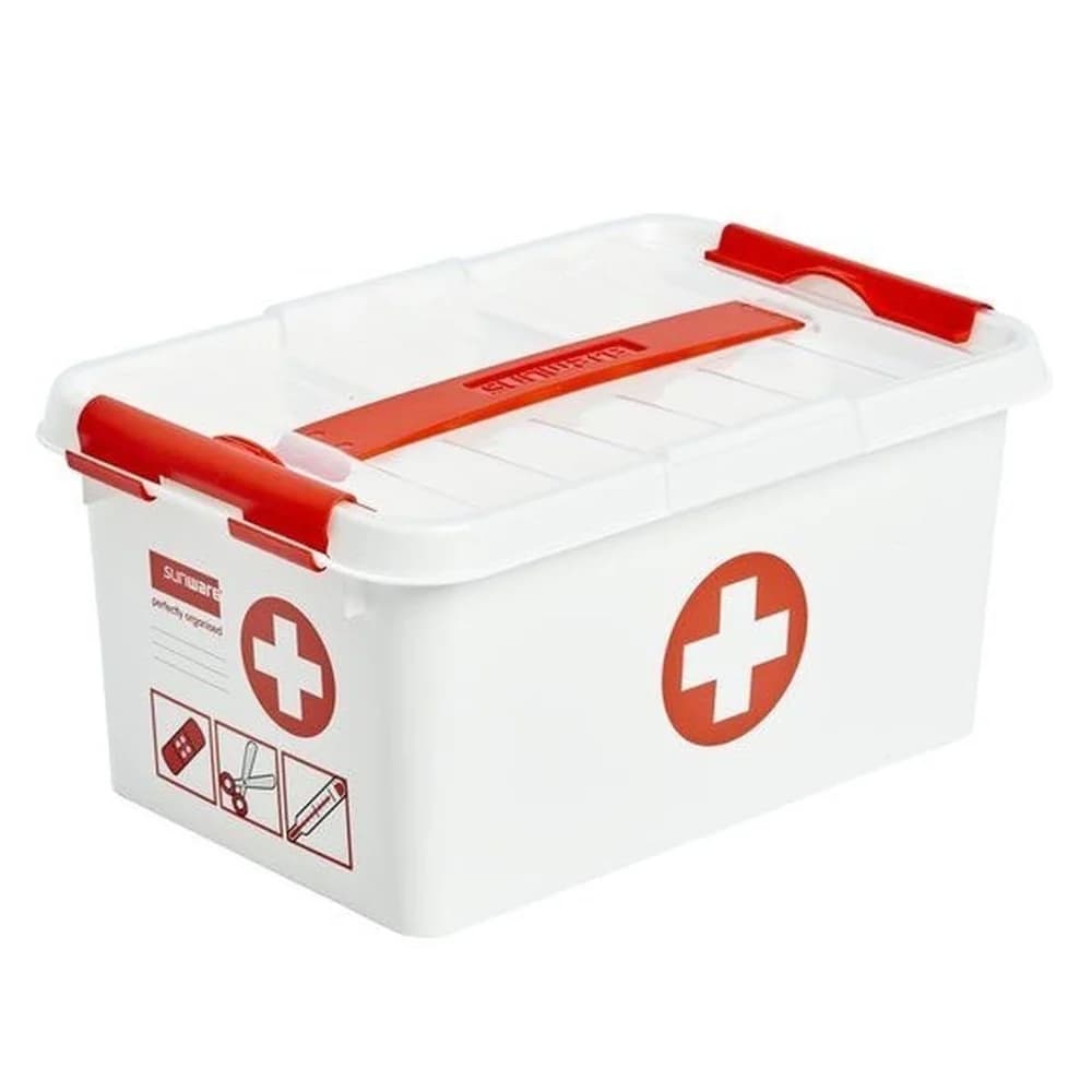 helit Aufbewahrungsbox 6L - weiß/rot