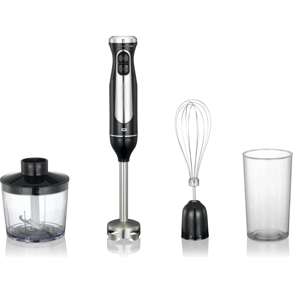 Melissa 16210069 Stabmixer-Set 600 W Zerkleinerer Schneebesen Edelstahl Schwarz - Schwarz/Silber