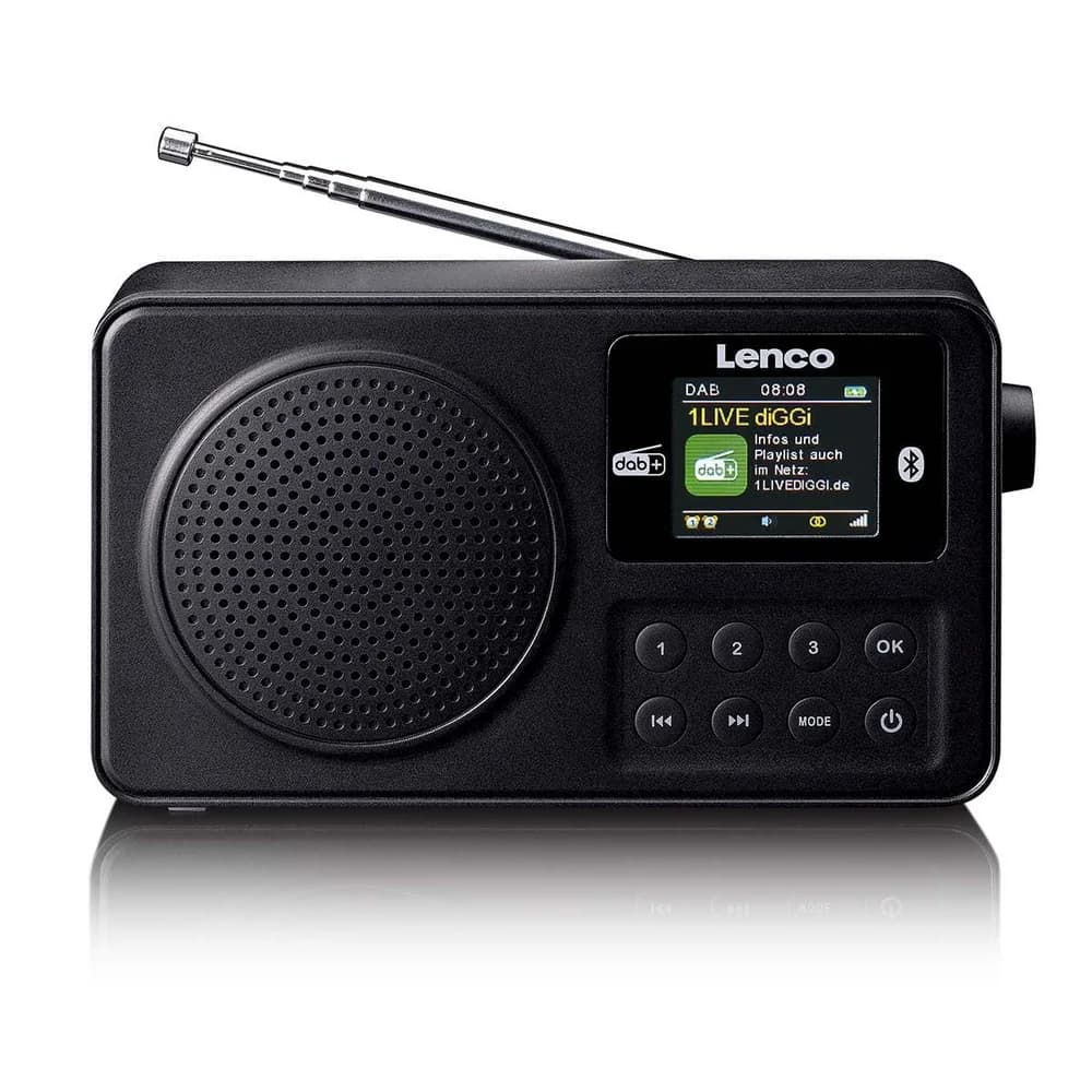 Lenco PDR-033BK - Tragbares DAB+/FM-Radio mit Bluetooth® und wiederaufladbarem Akku - Schwarz