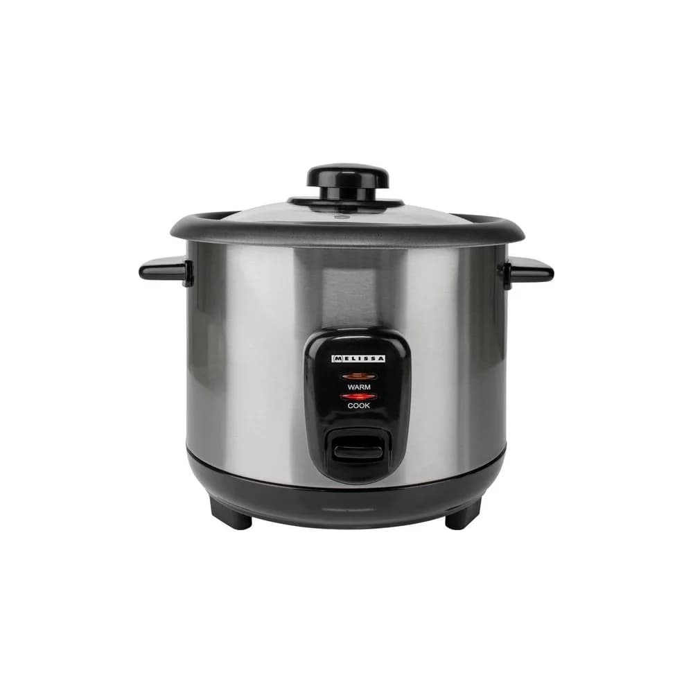 Melissa 16280023 Reiskocher 1 l Warmhaltefunktion antihaftbeschichtet Messbecher - Schwarz/Silber