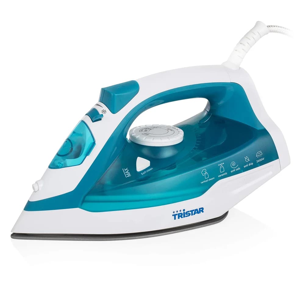 EQUIPEMENT DIRECT Dampfbügeleisen, Keramiksohle, blau, weiß, 2600 W, 220 V - MONO