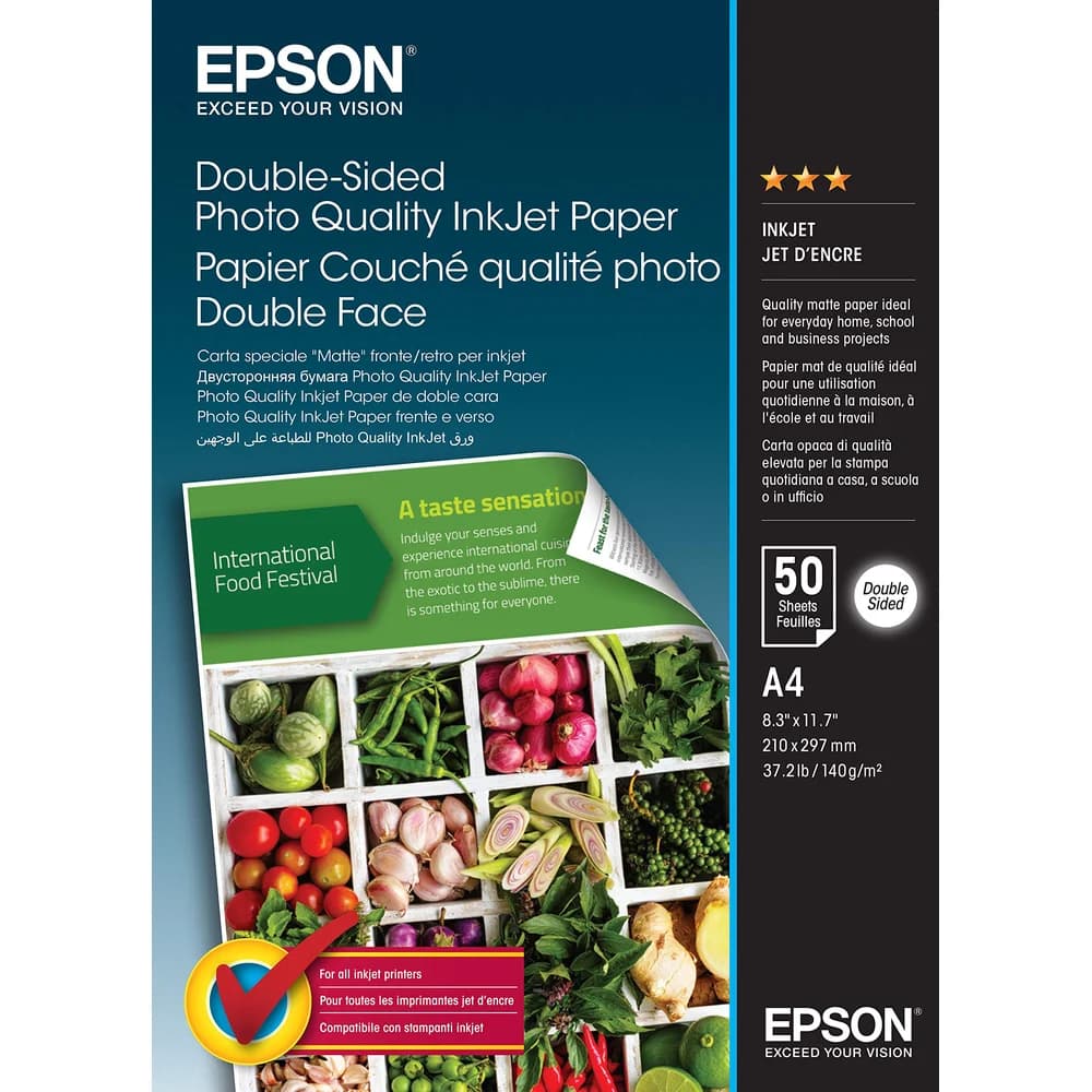 Epson Double-Sided Photo Quality Inkjet Paper A 4, 50 Blatt 140 g