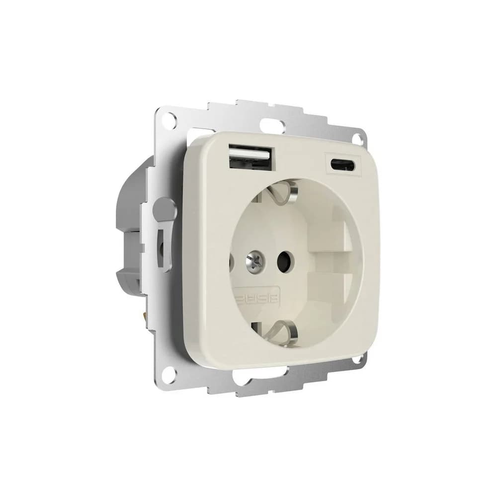 2USB ICP AC CWG - 2USB inCharge PRO - Cremeweiß glänzend USB Steckdose