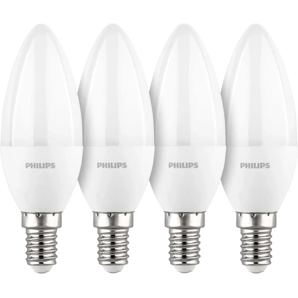 Philips LED Lampe E14 4er Set Kerzenform 40W 2700K