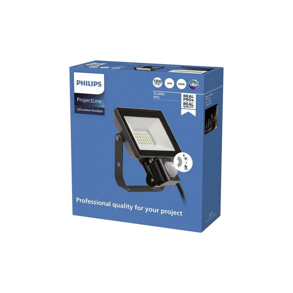 Philips LED-Scheinwerfer mir Sensor Projectline 20W 3000K warmweißes Licht IP65