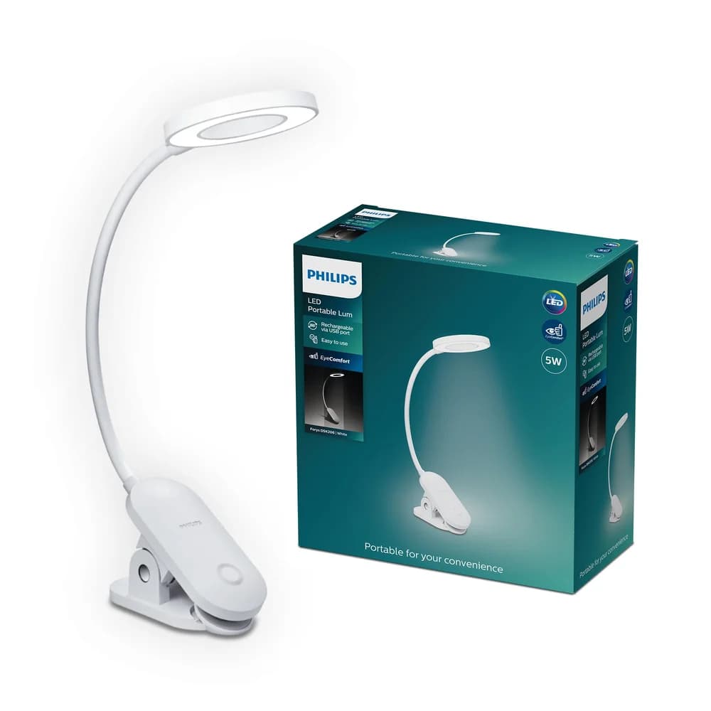 LED-Schreibtischlampe 5W 200lm 4000K Weiß Forys Philips