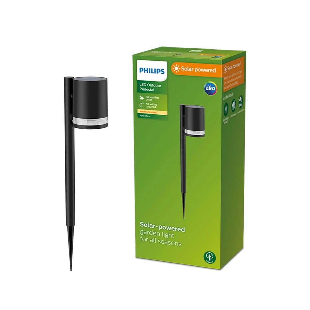 Philips LED Solar Erdspießleuchte Fyce I Schwarz 1,5W IP44