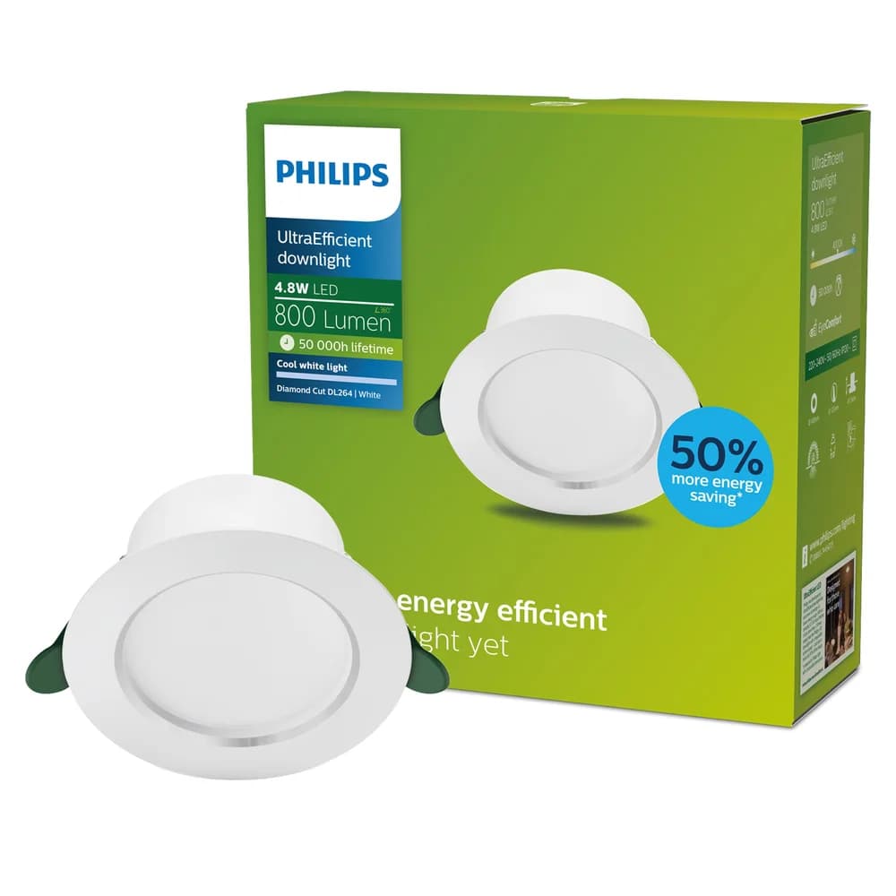 LED-Einbauleuchte 4.8W 800lm 4000K Weiß Diamond Philips