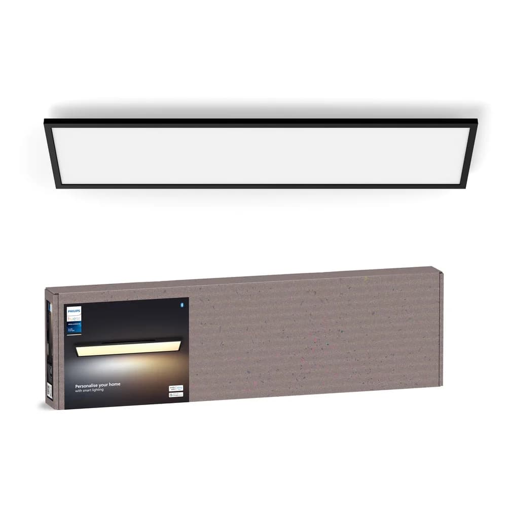 Philips Hue White Ambiance Aurelle Deckenleuchte schwarz + integrierte LED 120x30cm