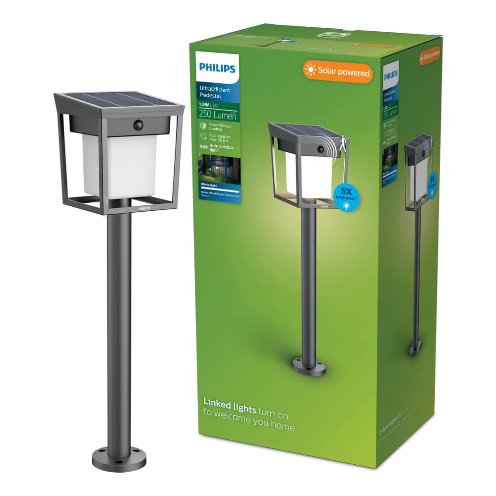 Philips Pollerleuchte Philips LED 929004631801 Blaise Solar-Außenstandleuchte LED LED fest grau