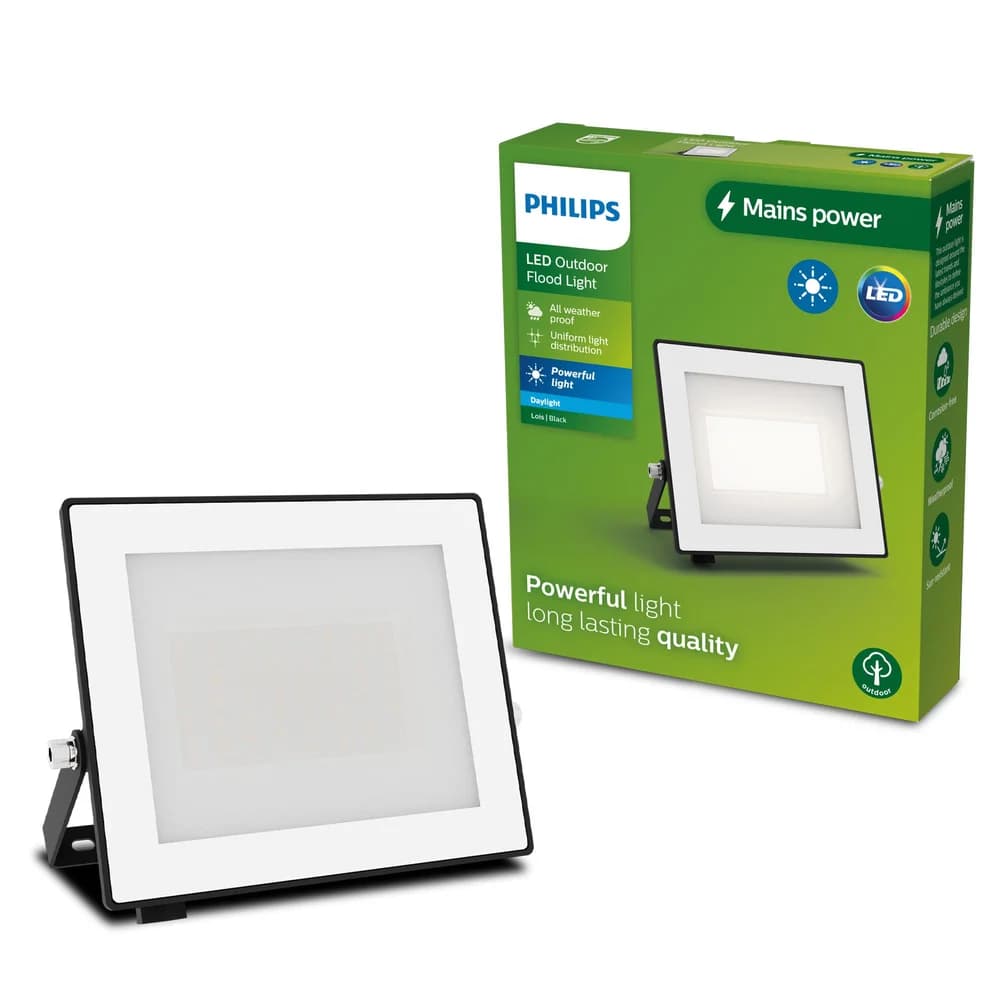 LED-Flutlicht Reflektor 30W 3200lm 5000K IP65 Schwarz Lois Philips