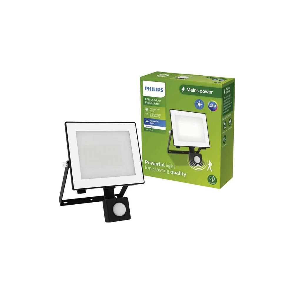 LED-Flutlicht-Reflektor 30W 3200lm 3000K IP65 mit Bewegungs- und Dämmerungssensor Schwarz Lois Philips