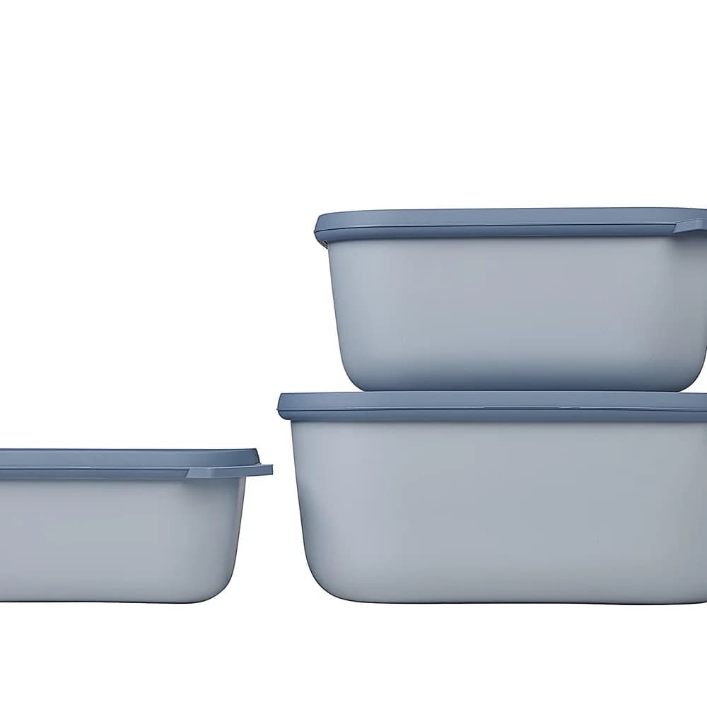 Mepal Frischhaltedose Set cirqula rechteckig, hoch, 3-teilig 106271015700 , Farbe: blau, Nordic blue
