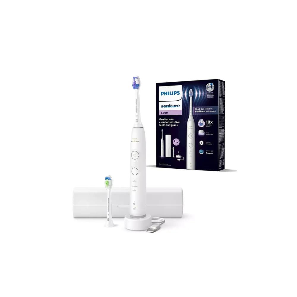 PHILIPS Sonicare Series 6500 HX7410/02 Elektrische Zahnbürste Weiß, Reinigungstechnologie: Schalltechnologie