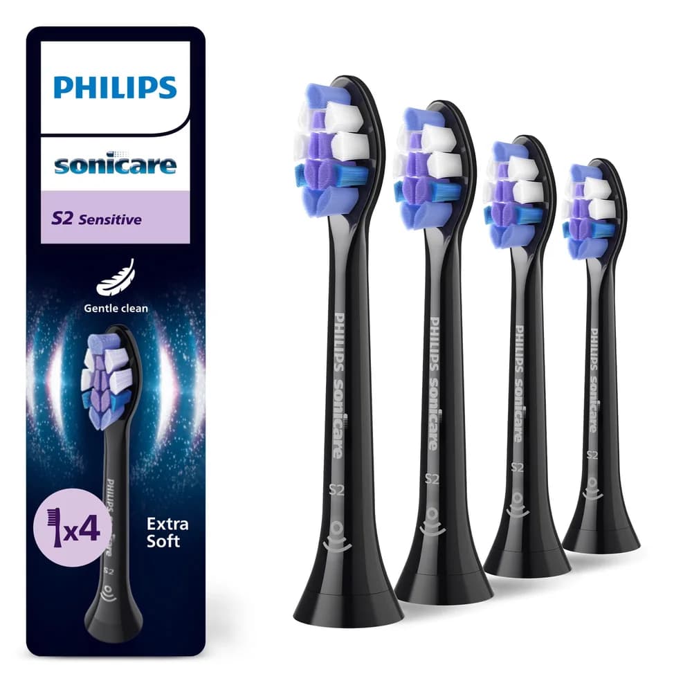 Philips Aufsteckbürsten hx6054/88 sensitive Ersatz-Zahnbürsten 4er Pack schwarz