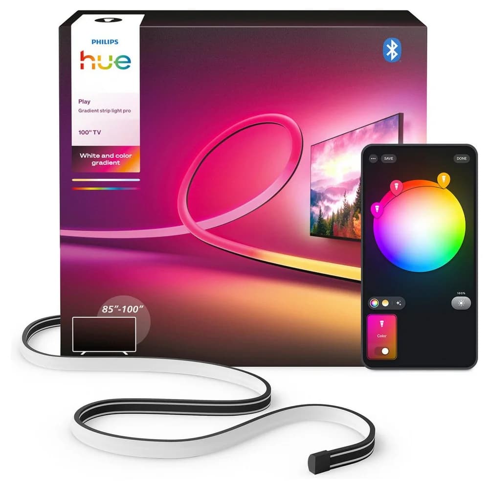 PHILIPS Hue Play Gradient Lightstrip Pro für 100 Zoll TV, White & Color Ambiance Lichtstrip RGBW