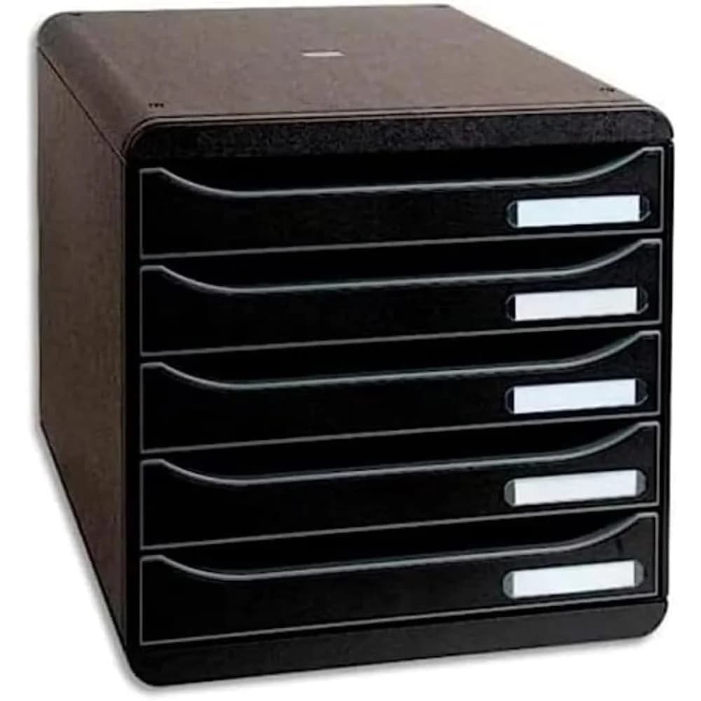 Exacompta 309714D 1x BIG-BOX PLUS Schubladenbox, 5 offene Laden - Schwarz