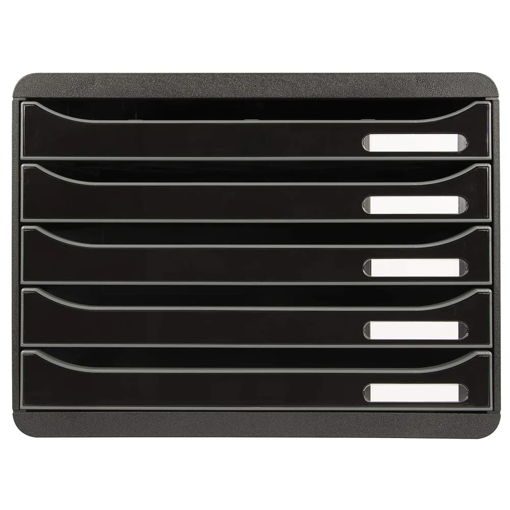 EXACOMPTA Organizer Schubladenbox Big-Box Plus A4 quer 5 Fächer schwarz schwarz