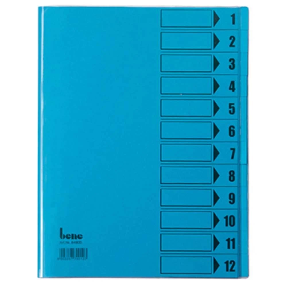 bene Ordnungsmappe DIN A4 12-Fach blau