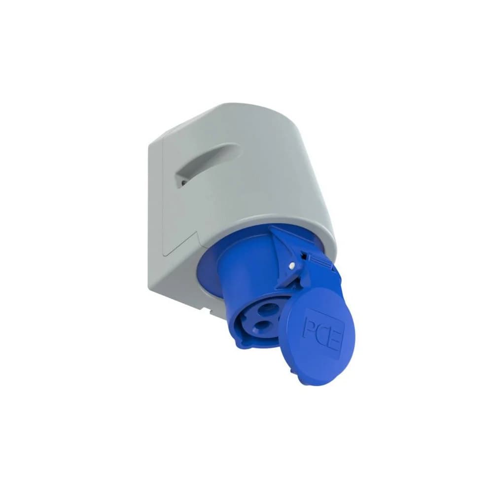 CEE-Wandsteckdose Turbo IP44 230V, 16A blau/grau, schraublos PCE