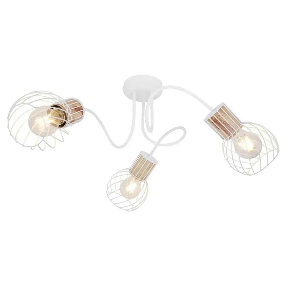 Globo 54012-3 Luise Deckenleuchte Metall Weiß, 3X E27