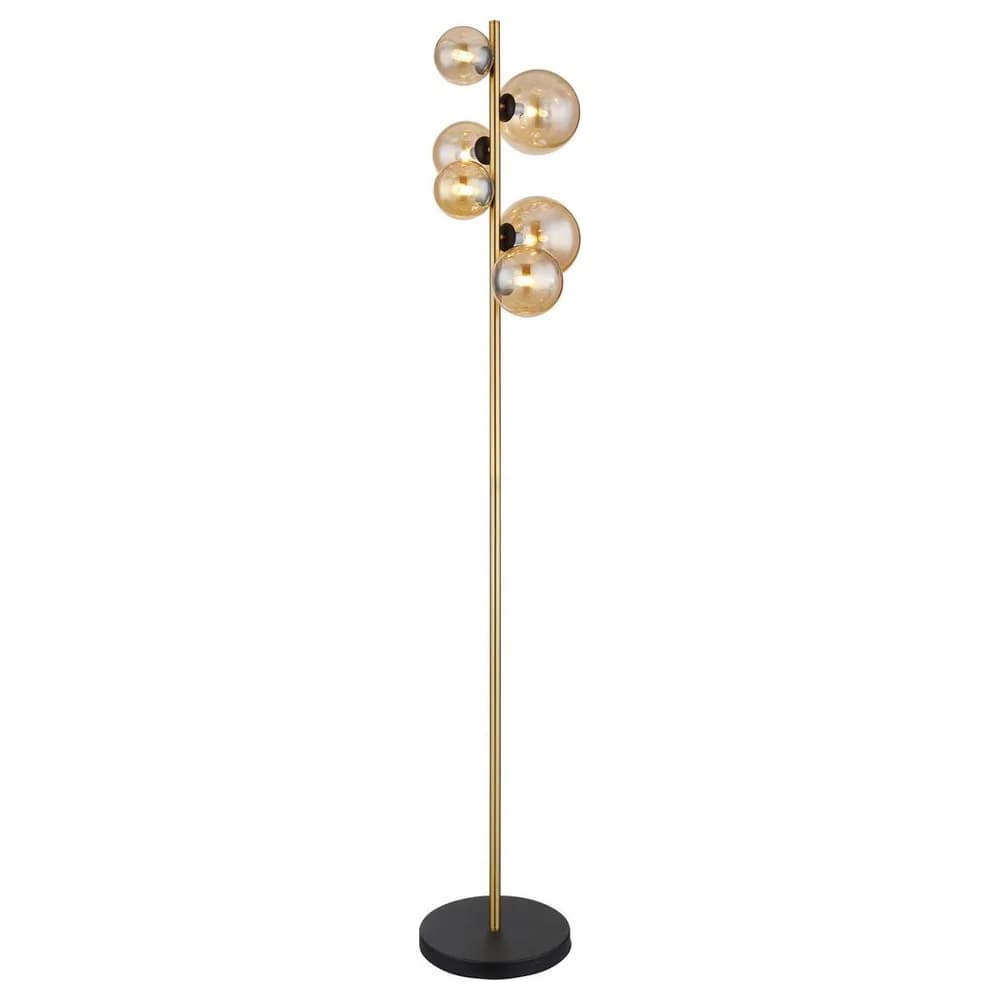Globo 56135-6S Riha Stehleuchte Metall Schwarz Matt, 6X G9 Led