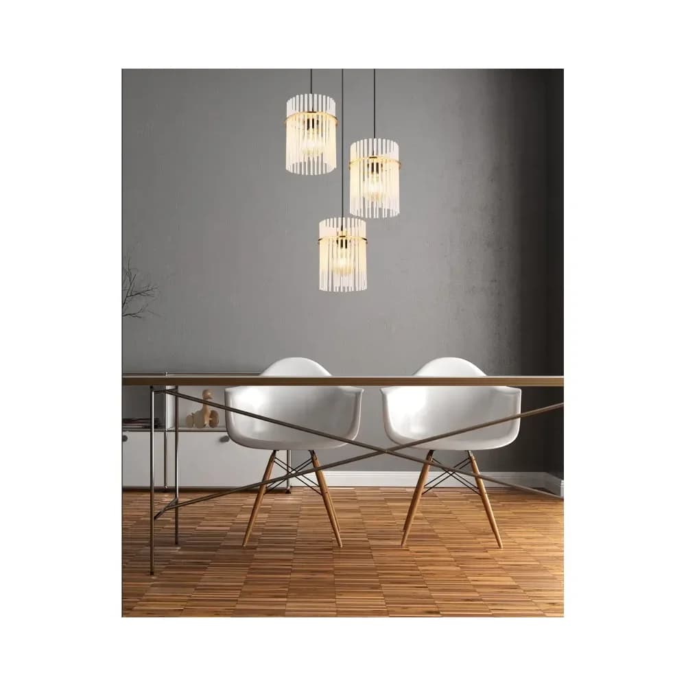 Globo Lighting Hängeleuchte , gold , Maße (cm): H: 140 Ø: 47