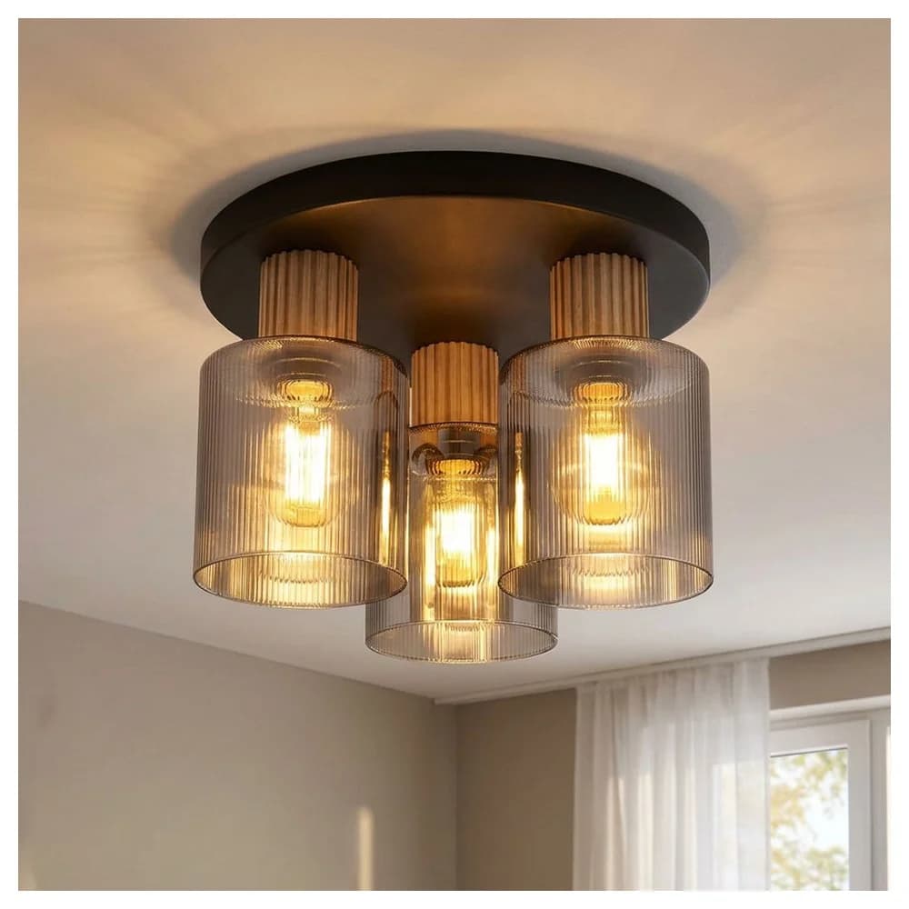 Globo Lighting Deckenleuchte , schwarz , Maße (cm): H: 21 Ø: 30