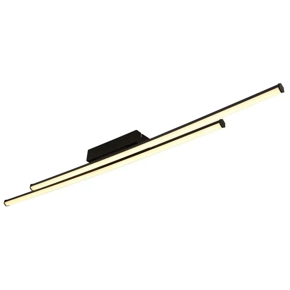 LED Deckenleuchte Leuchte Wohnzimmer bewegliche Elemente Schwarz Metall L 110 cm