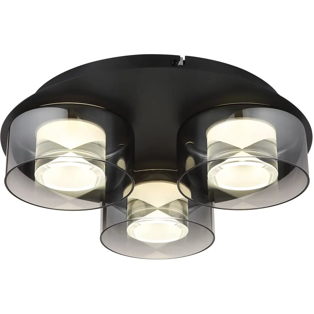 Globo Lighting Deckenleuchte , schwarz , Maße (cm): H: 11,5 Ø: 38
