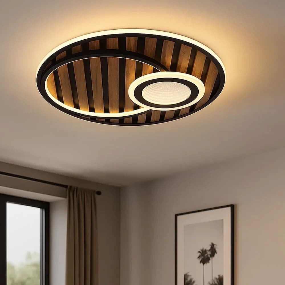 Globo Lighting Deckenleuchte , schwarz , Maße (cm): H: 8 Ø: 50