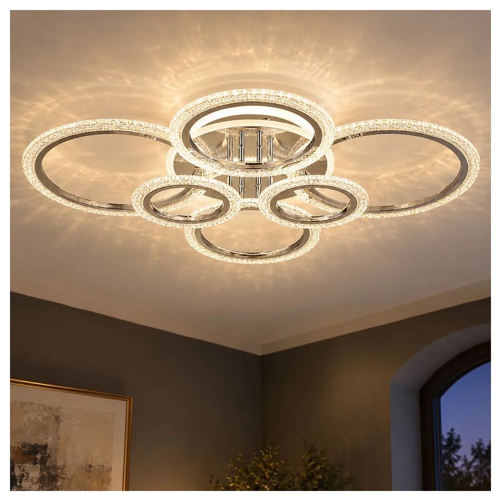 GLOBO Lighting Deckenleuchte LBH 78x60,50x11,50 cm chrom Deckenlampe - Silber