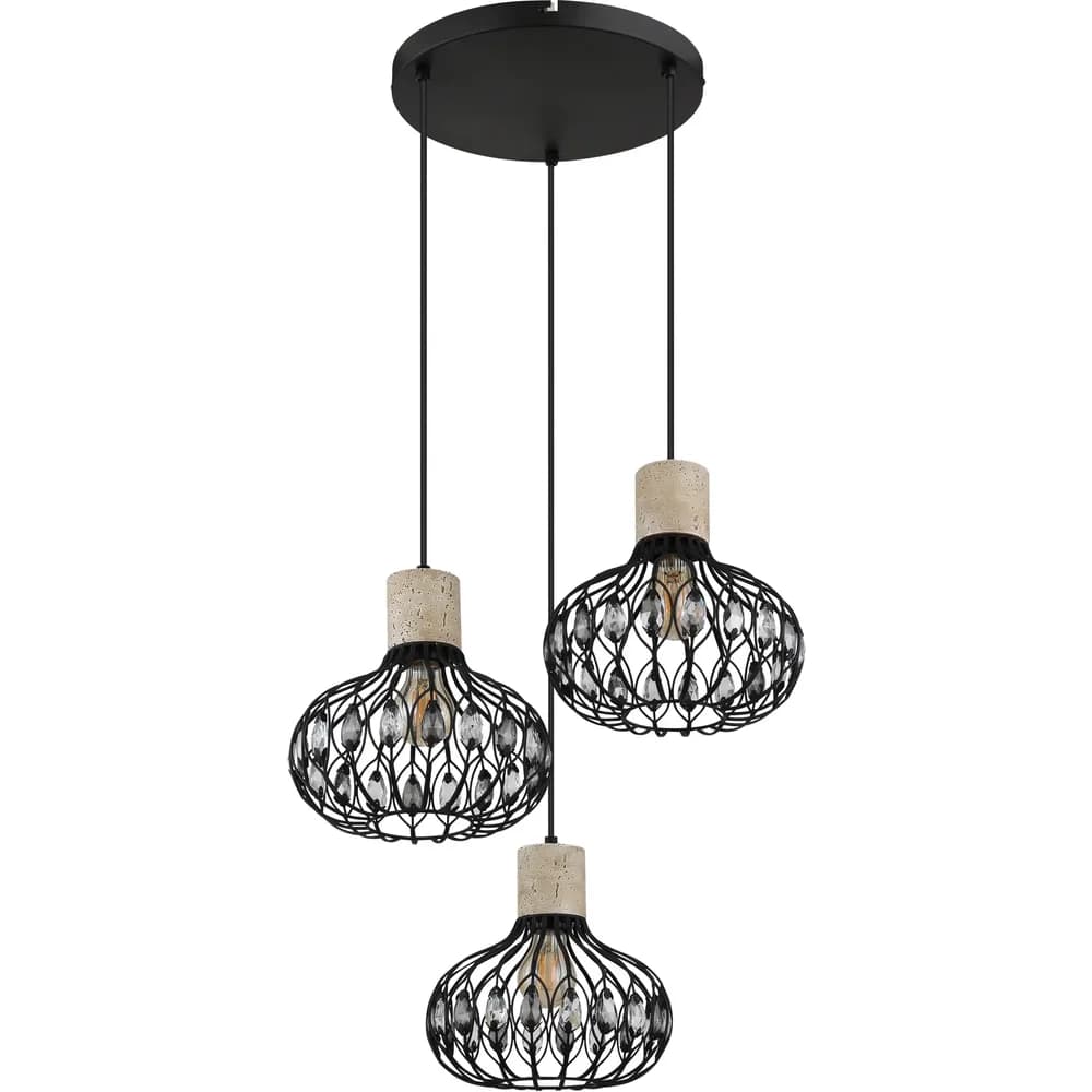 Globo Lighting Hängeleuchte , schwarz , Maße (cm): H: 150 Ø: 47